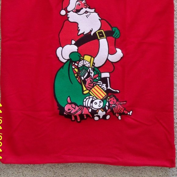 SANTA CLAUS GIFT TOY BAG SACK FLANNEL CHRISTMAS COSTUME ACCESSORY NEW - Picture 7 of 7